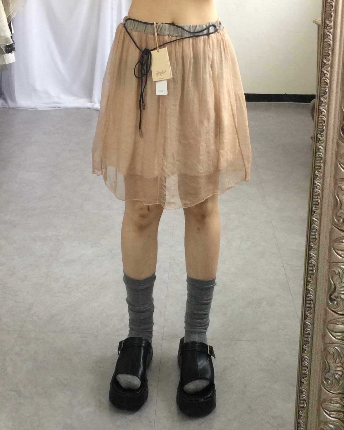 Tied organza mood mini skirt 상품이미지4