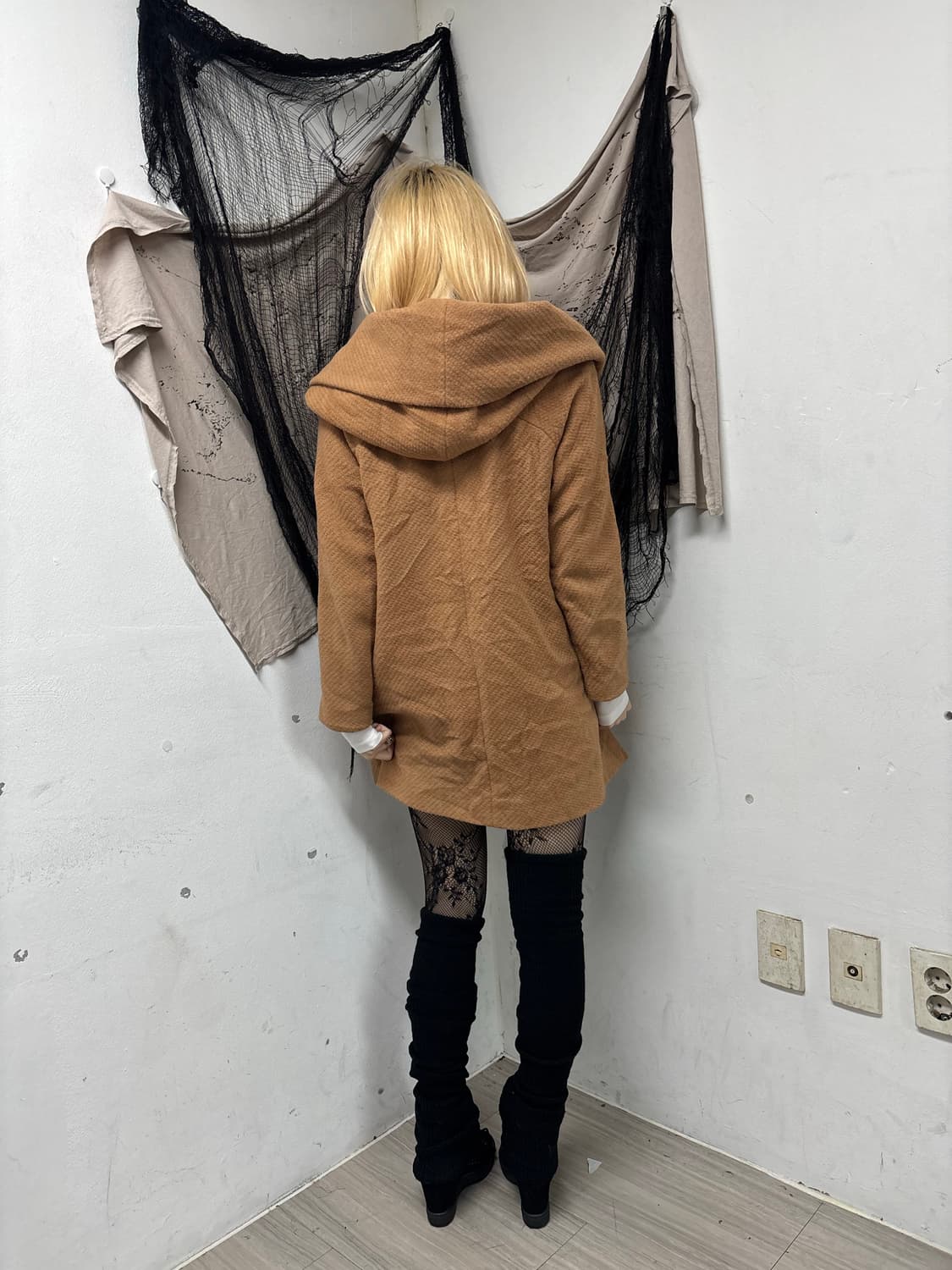 Mori Girl Mood Over-Hoodie Beige Coat 상품이미지4