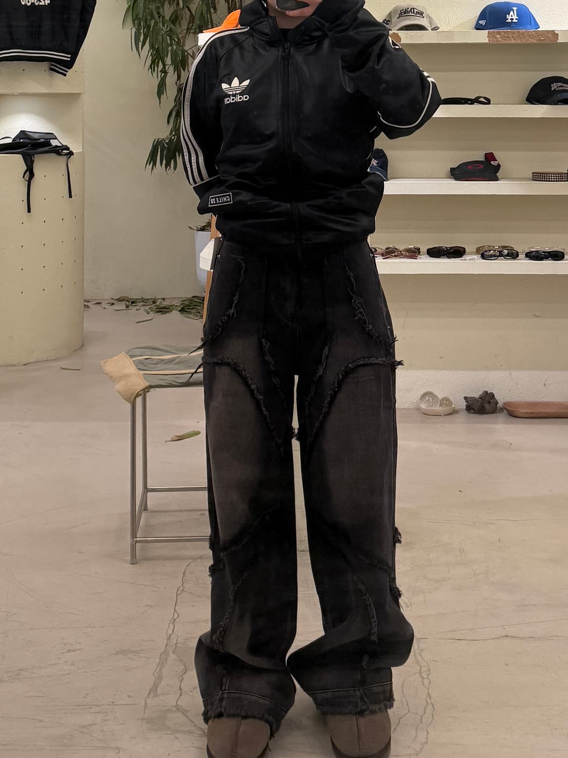 프레이드 패치워크 데님 팬츠 U515 상품이미지1