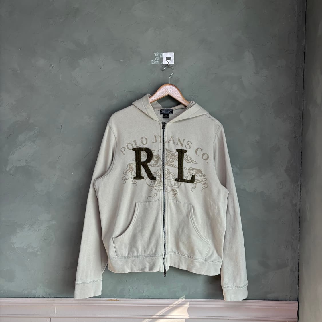 폴로 랄프로렌 빅로고 후드집업 베이지 상품이미지1