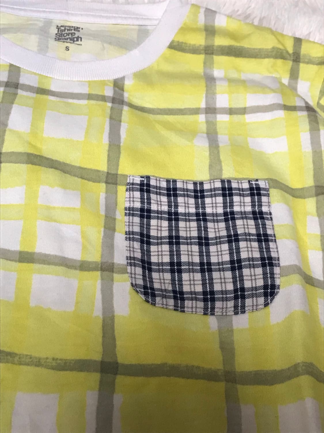 일본빈티지 러블리 키치 체크 포켓 디테일 반팔 티셔츠 상품이미지2