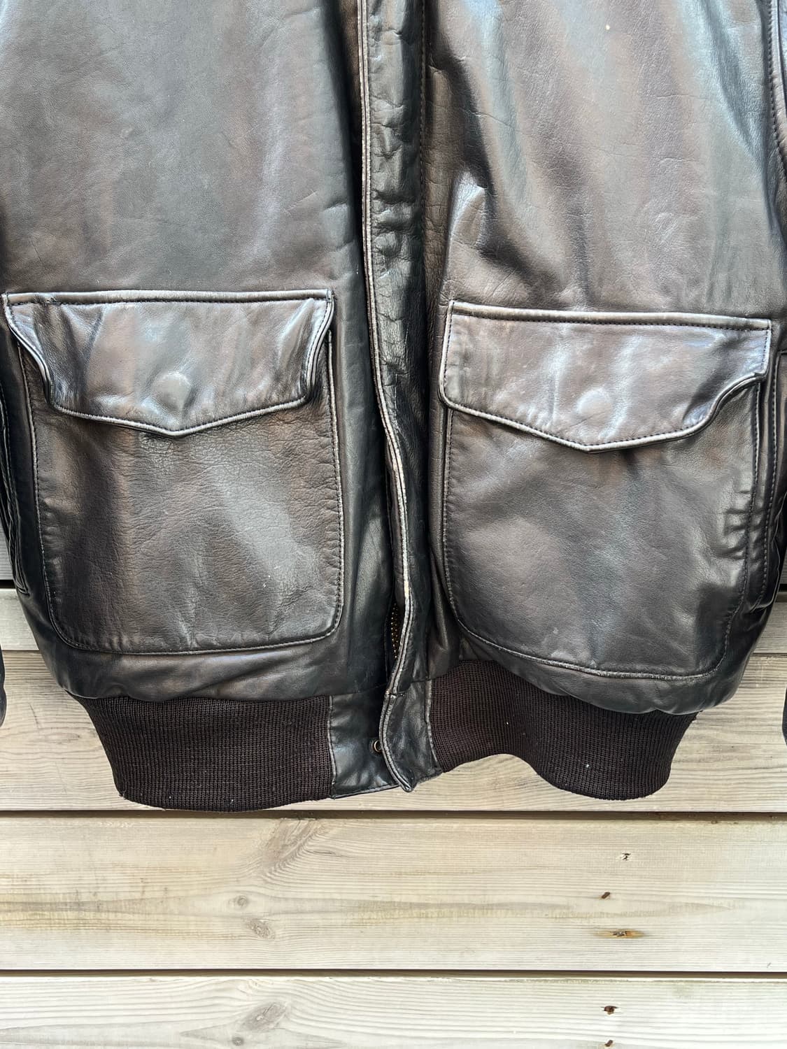 80s 바나나 리퍼블릭 A-2 플라이트 레더 봄버 자켓 상품이미지5