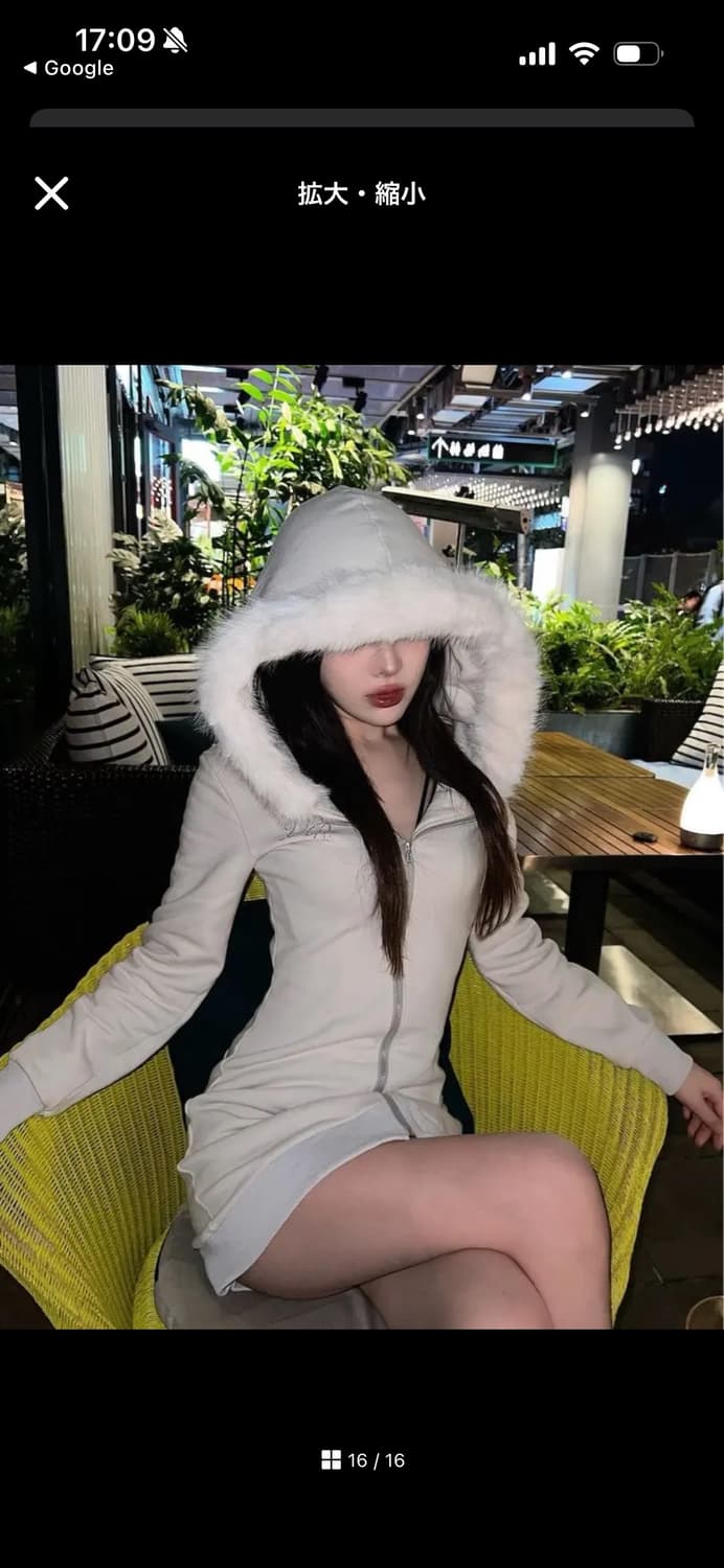 Darich 다리치 퍼 후드 미니원피스 일본브랜드 스나계 스나이델 갸루 상품이미지1