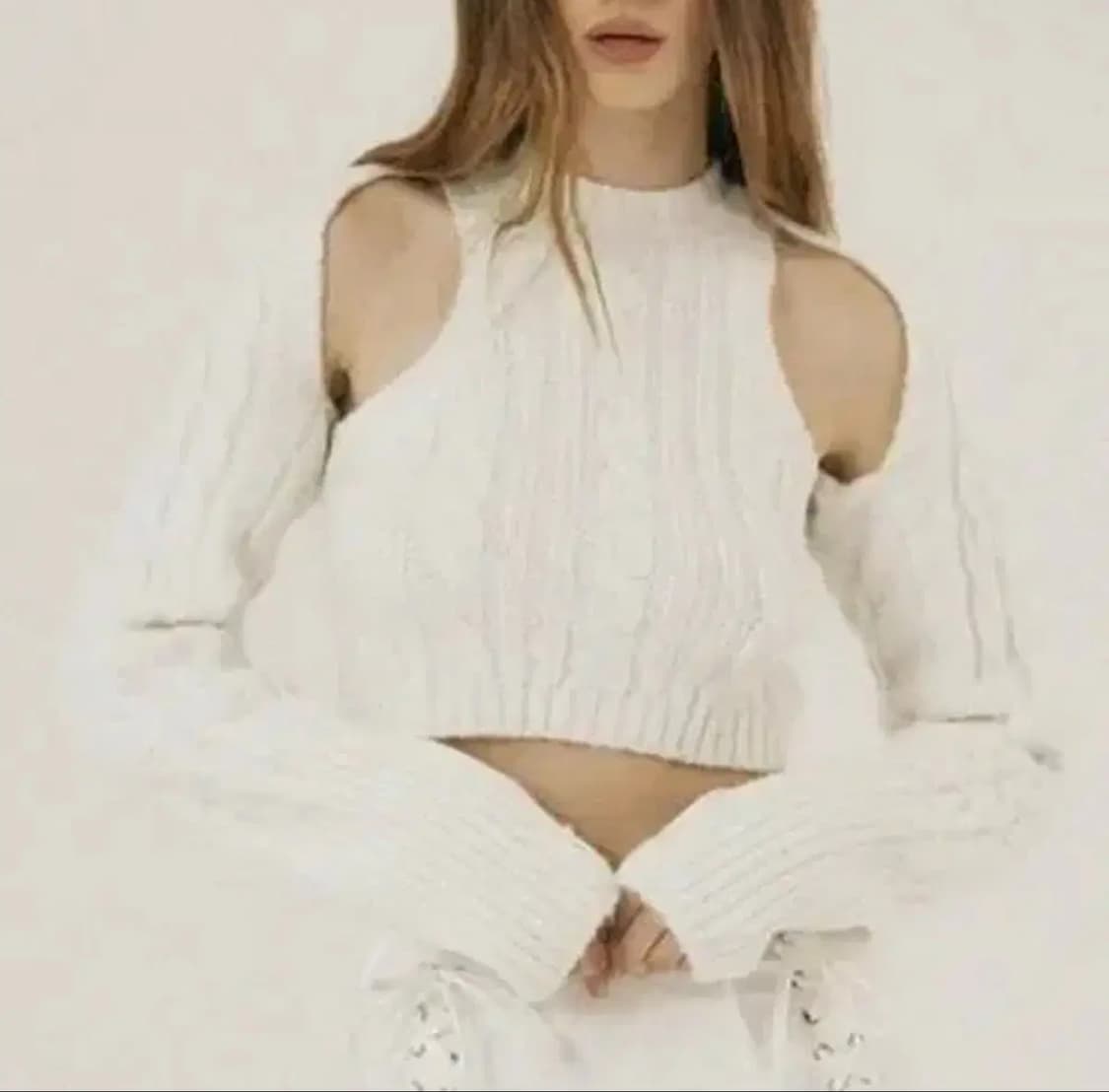 (새상품) 쓰리타임즈 로티 니트 탱크탑 볼레로 가디건 세트 화이트 쓰탐 상품이미지1