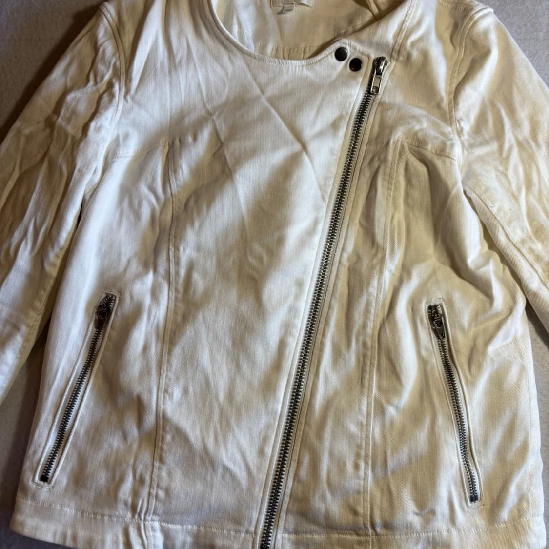 헬무트 랭 화이트 데님 모토 재킷 상품이미지2