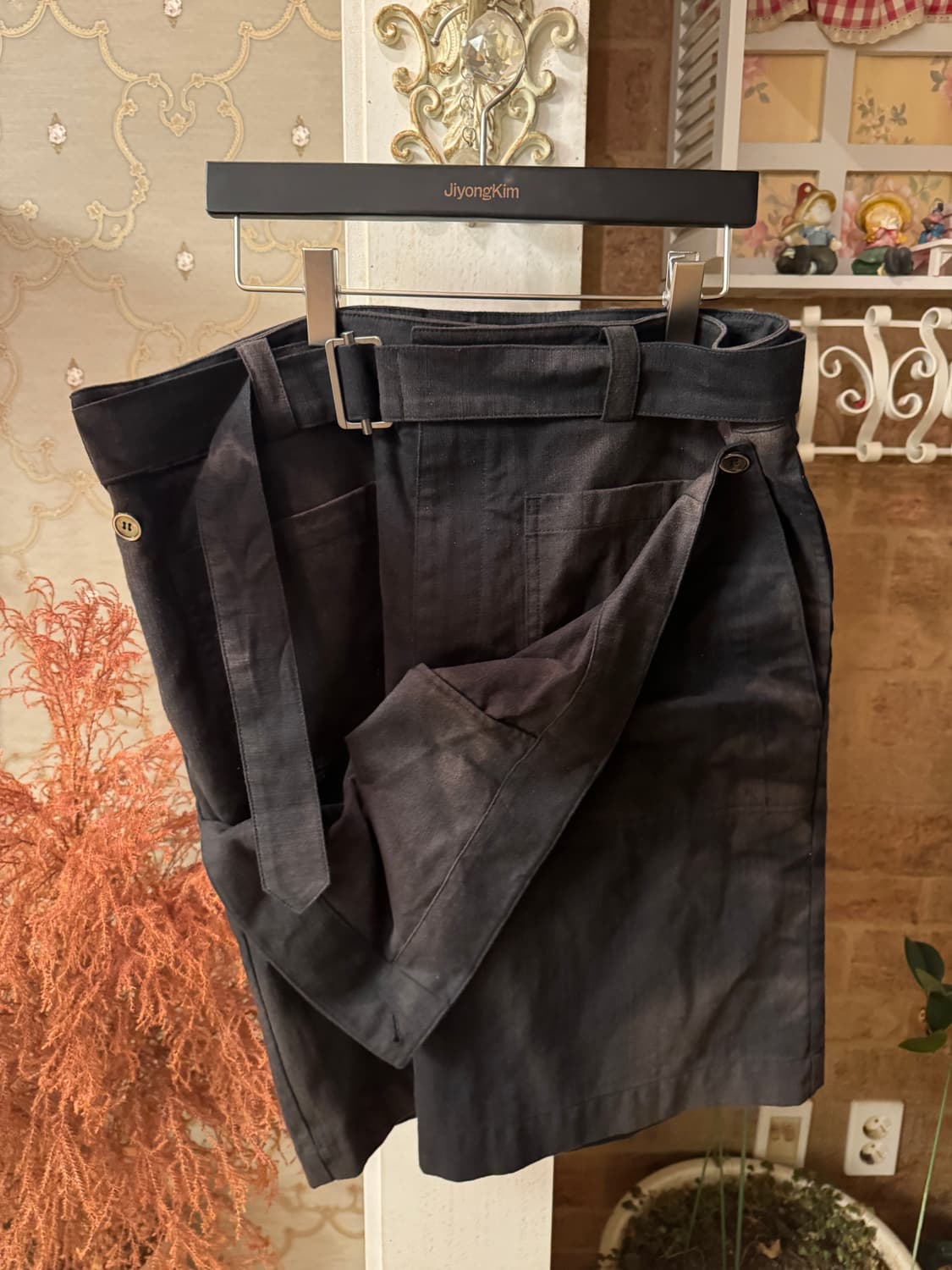 25SS 더블 프론트 쇼츠 블랙 상품이미지1