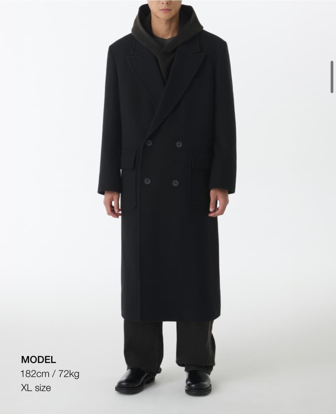 울 블렌드 대디 숄더 롱 폴로 코트 상품이미지1