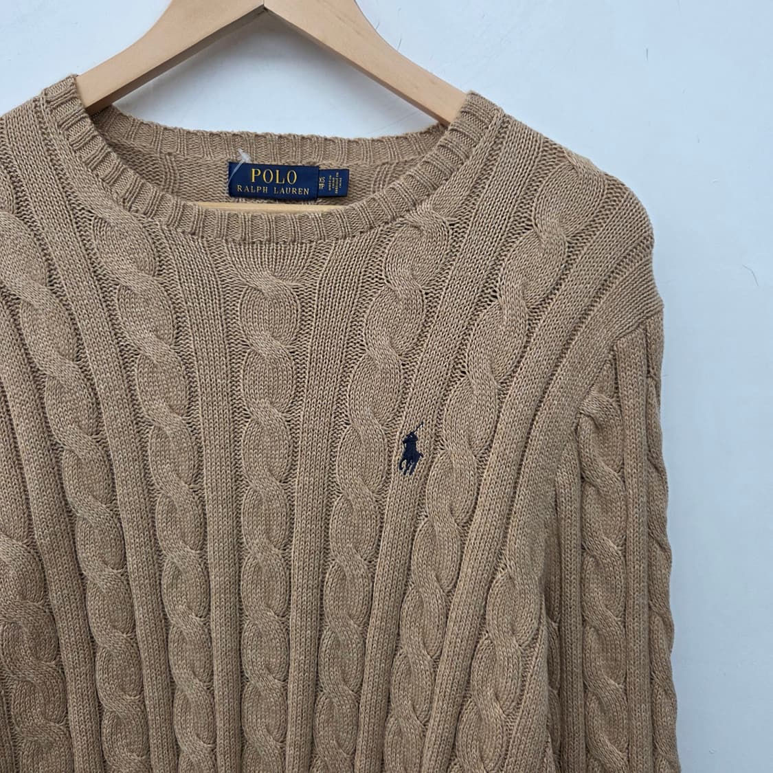 폴로 랄프로렌 꽈배기 니트 베이지 여L 상품이미지3
