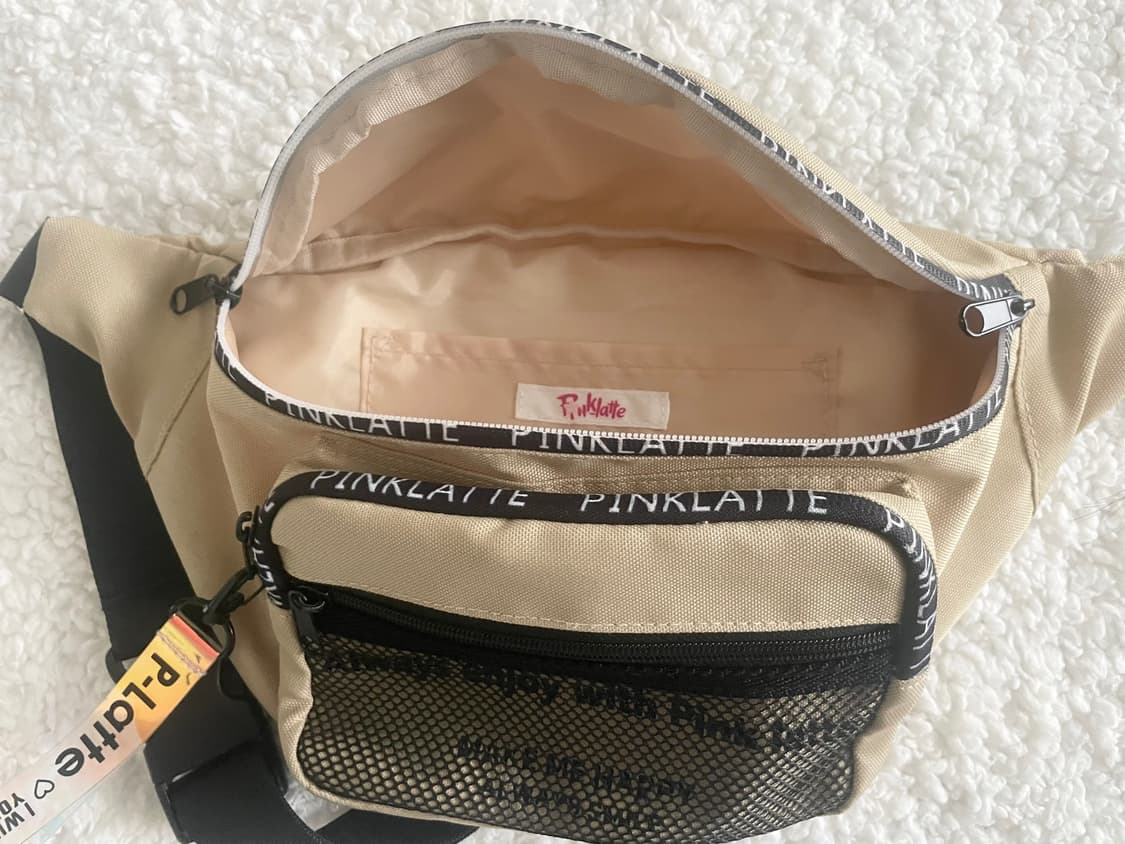 모리걸 빈티지 라떼갸루 핑크라떼 pinklatte 힙색 💛🖤✨ 상품이미지2