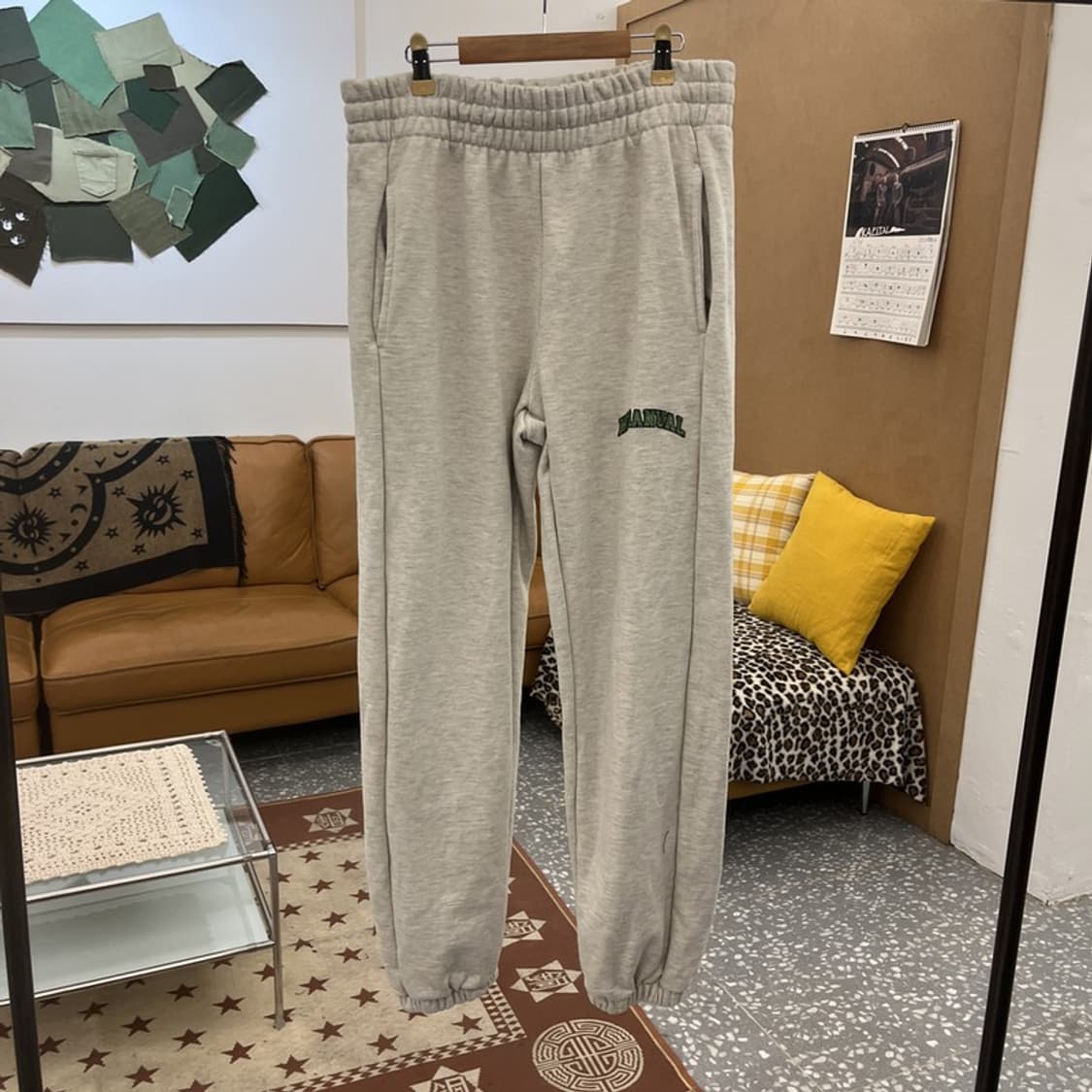 노메뉴얼 빈티지 캐주얼 멜란지 밴딩 스웻팬츠 L C10321 상품이미지3