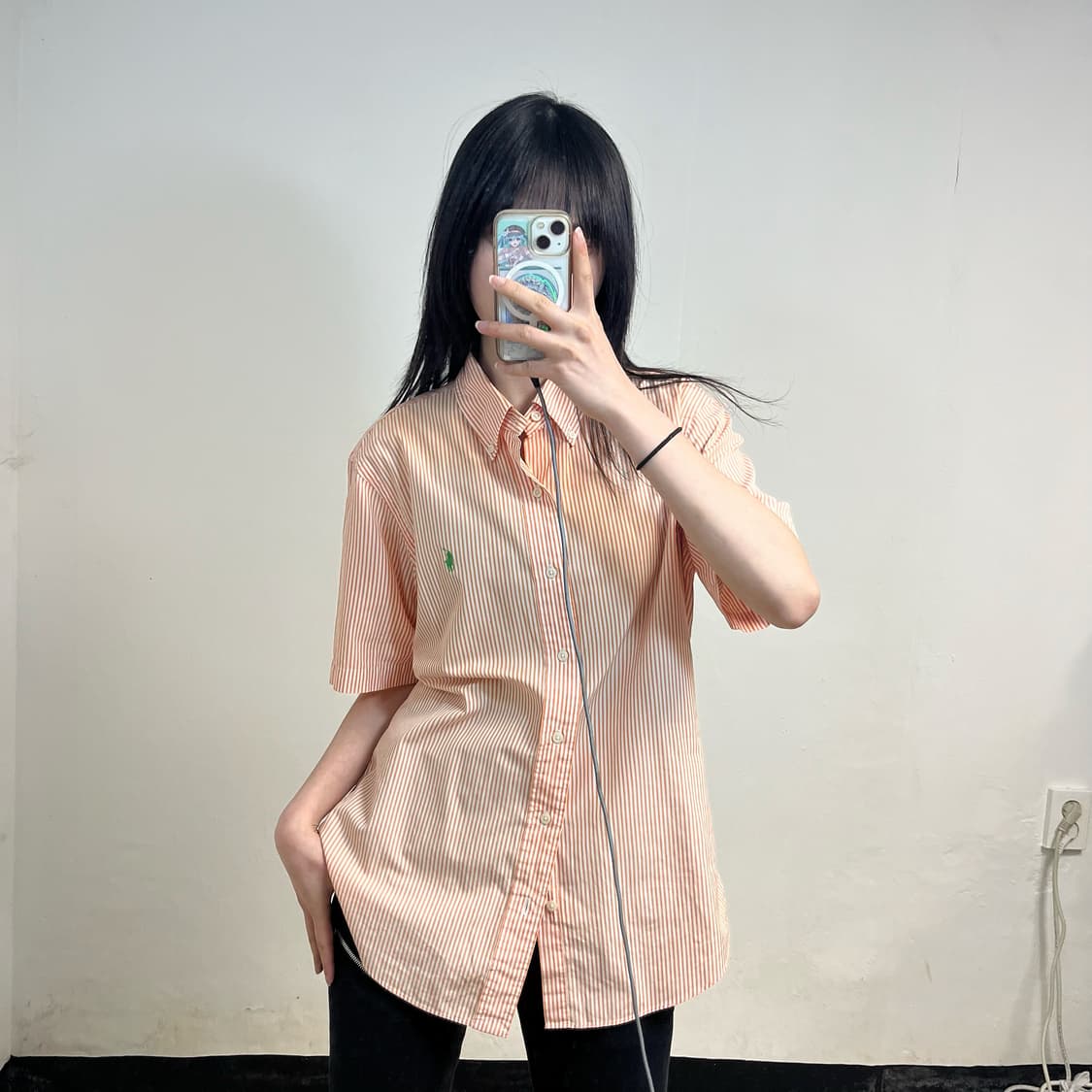 Polo orange stripe short sleeves shirts 상품이미지1