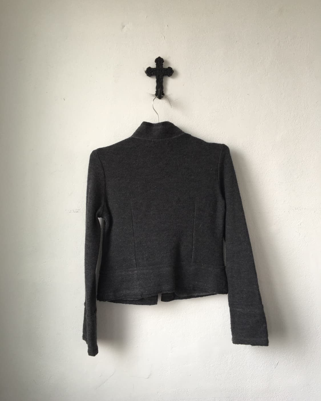 Woolen knit high neck zip up 상품이미지4