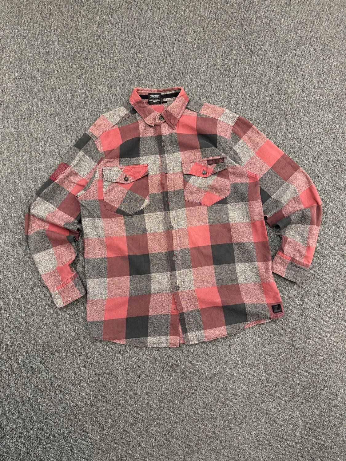 M)할리데이비슨 빈티지 후면 프린팅 체크 긴팔셔츠 상품이미지2