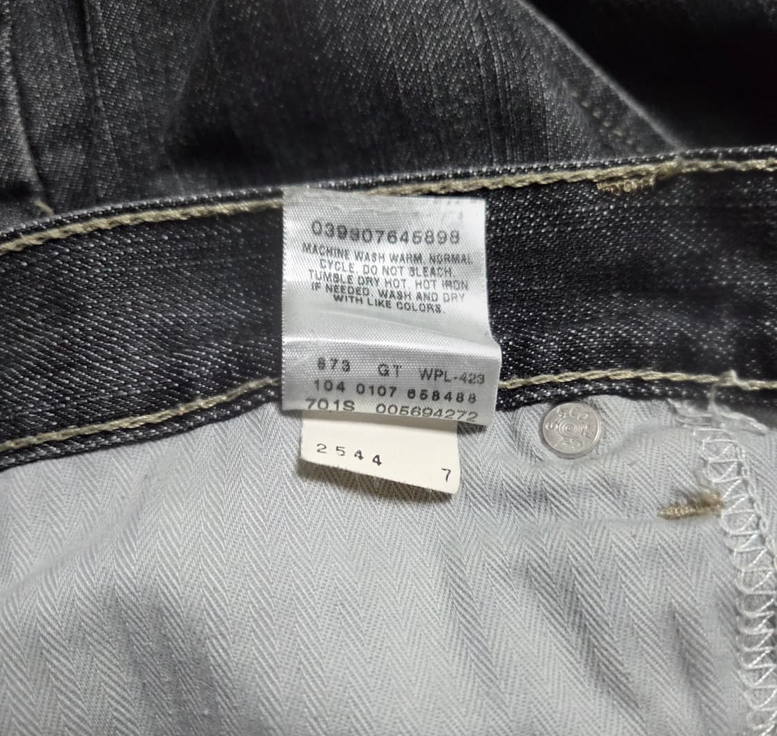 00s 리바이스 569 워싱 데님 팬츠 블랙 36x30 상품이미지7