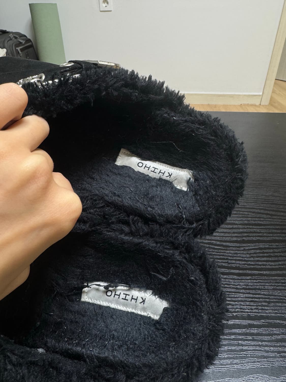 Khiho 기호 플랫폼 털 뮬 슬리퍼 245 상품이미지4