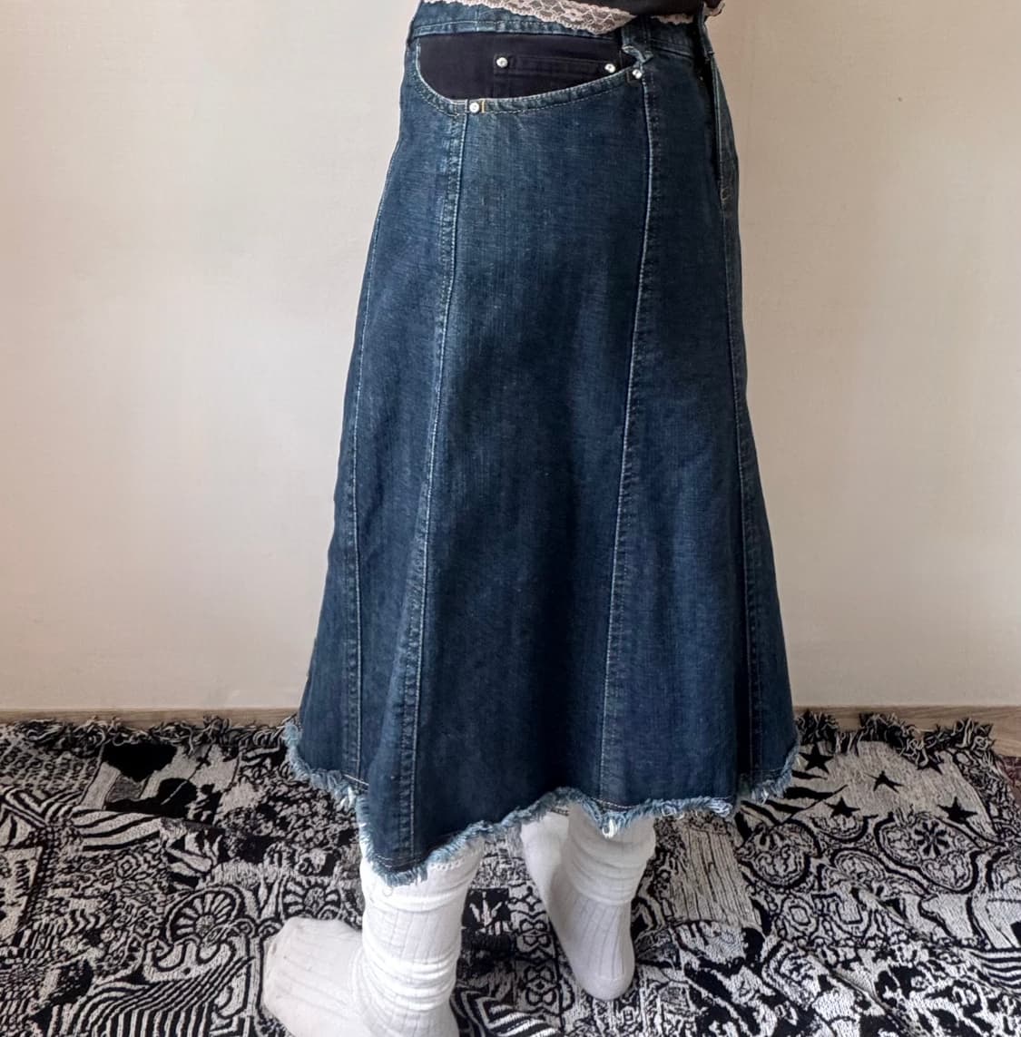 Piece montee denim skirts 상품이미지3
