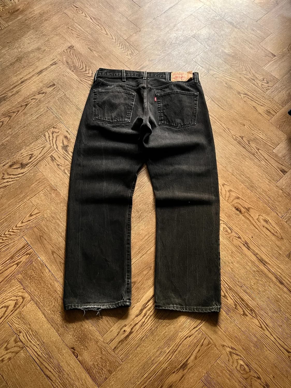 [38]00's 리바이스 501 빈티지 워싱 흑청 데님 팬츠 상품이미지1