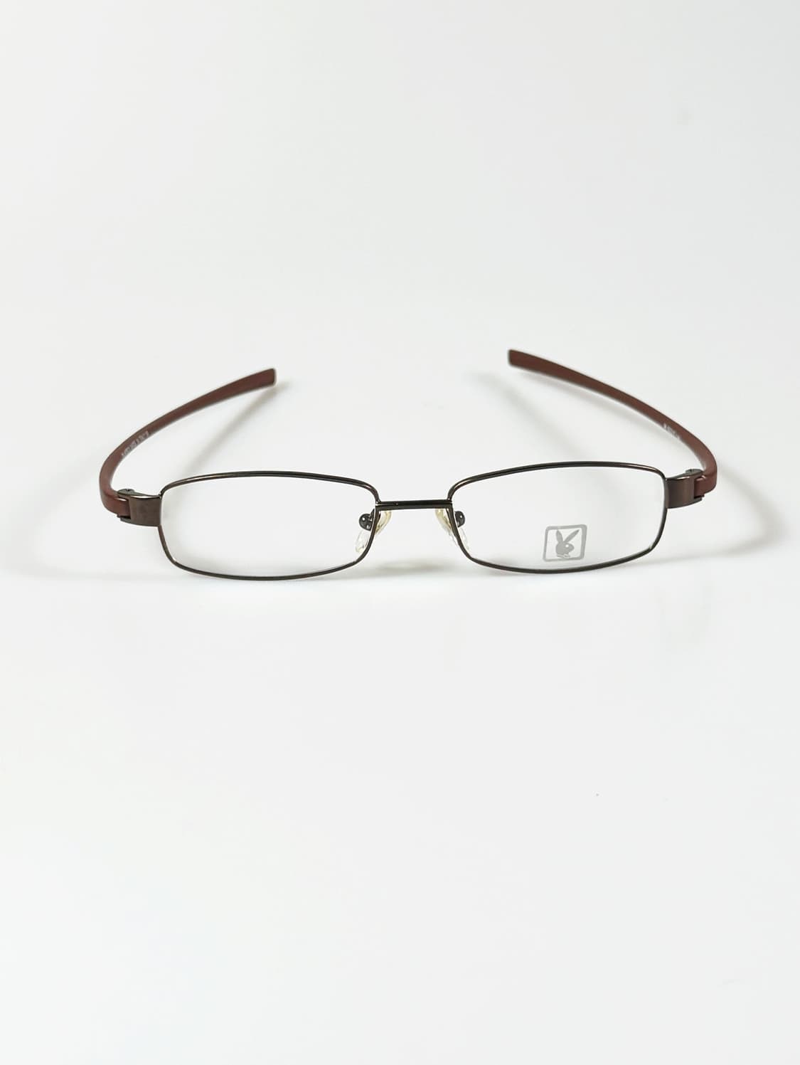 90s PLAYBOY 브라운 슬림 스퀘어 빈티지 안경 상품이미지2