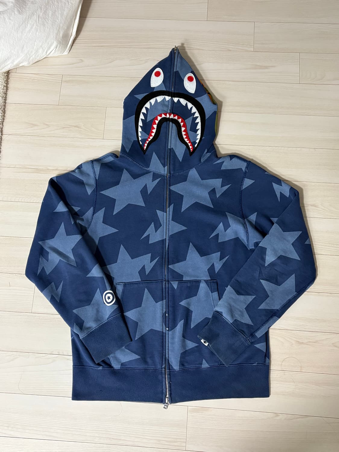 (M) 베이프 스타 샤크 네이비 (인디고) 후드집업 상품이미지3