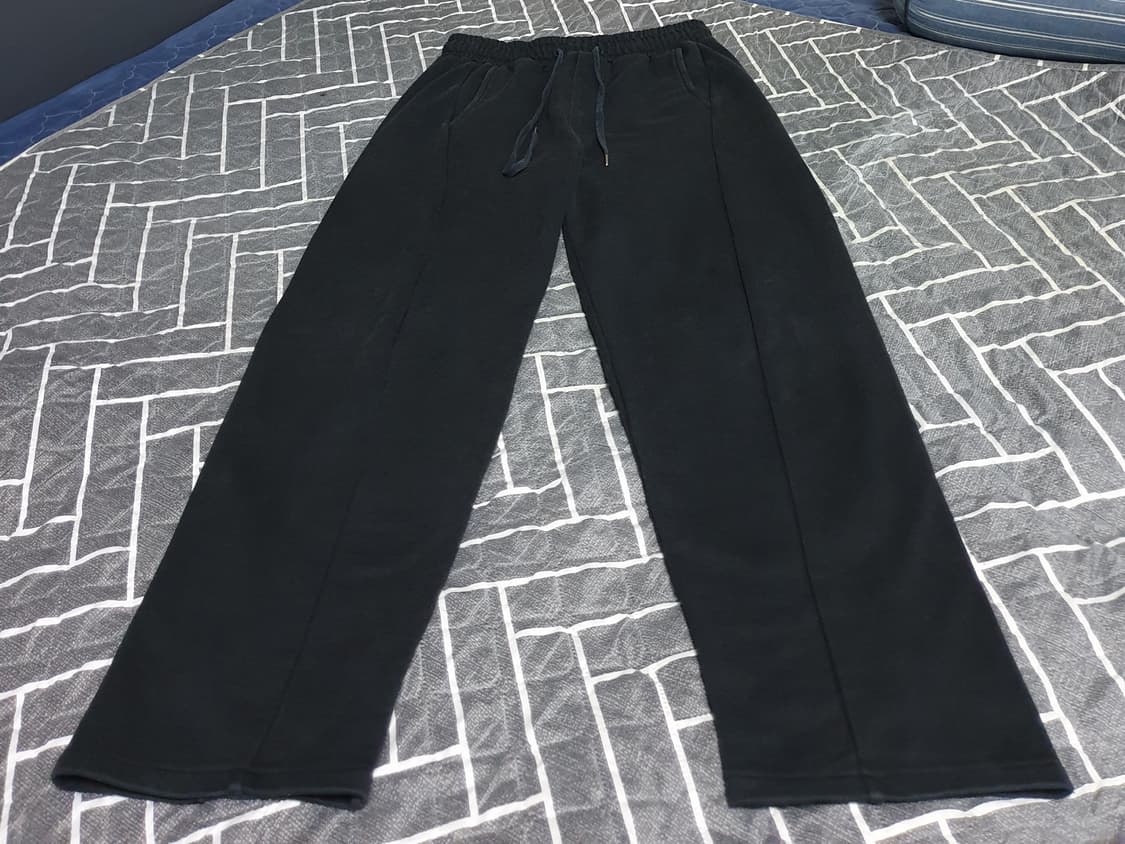 토피 세미와이드 스웨트 팬츠 블랙 (M) 상품이미지1