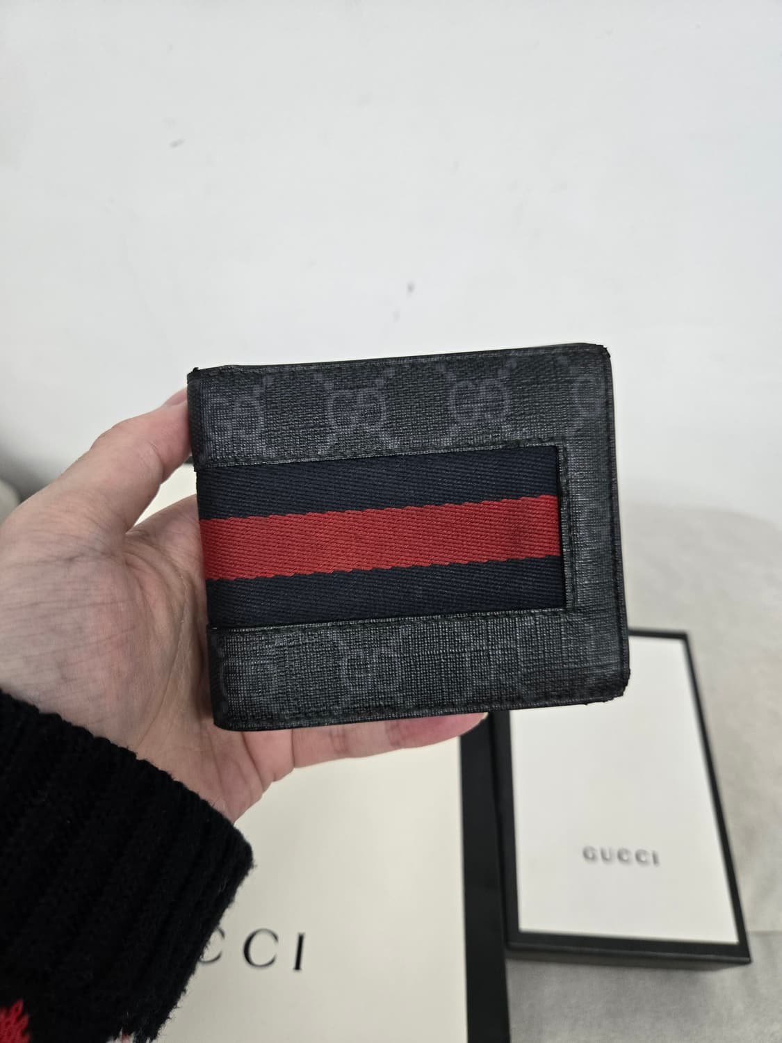 [보증서 정품]구찌 웹삼선 반지갑 상품이미지1