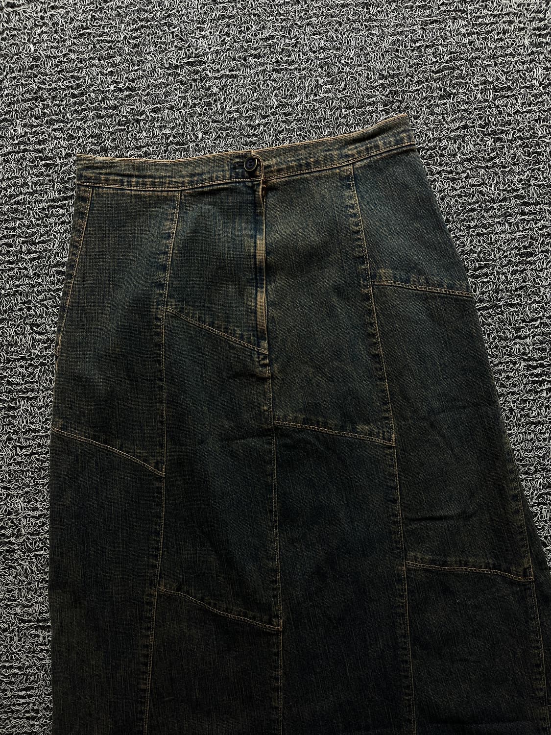 일본 빈티지 데님 패치워크 롱 스커트 295 상품이미지2