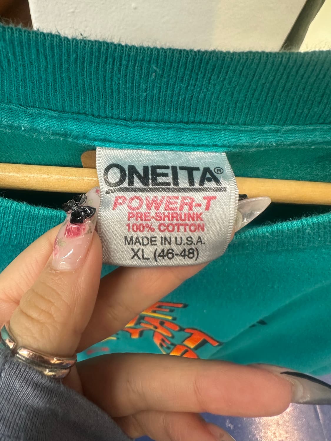 1990s obeyed 싱글스티치 민트코어 반팔티  상품이미지6
