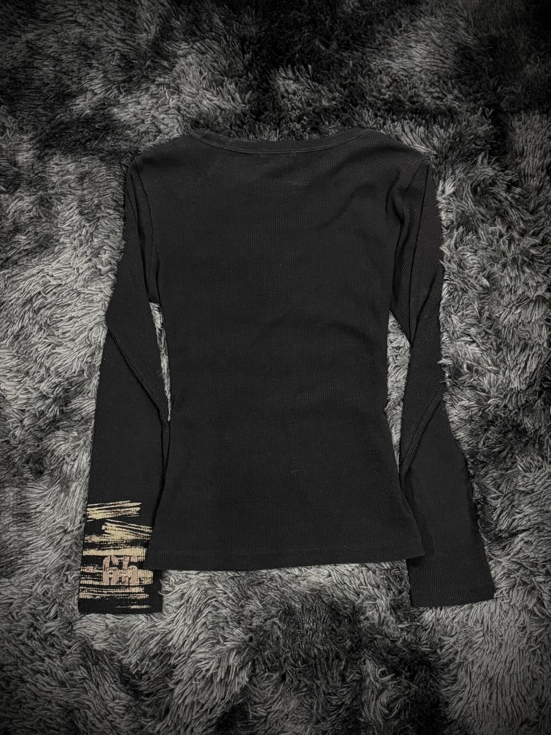 Sky Bomber 골드 그래픽 골지 롱슬리브 상품이미지2