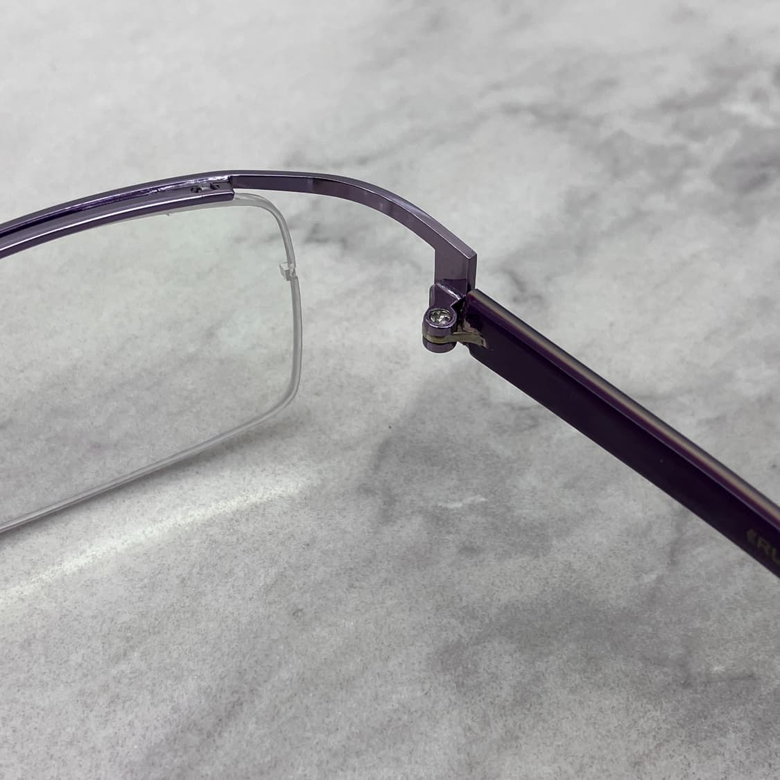 C75 RUDIA 바이올렛 브로우 스퀘어 반무테 안경 상품이미지3