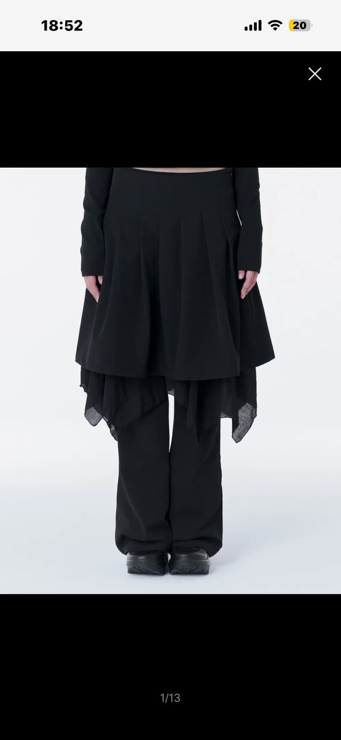 Layered skirt pants set BLACK 02 상품이미지1
