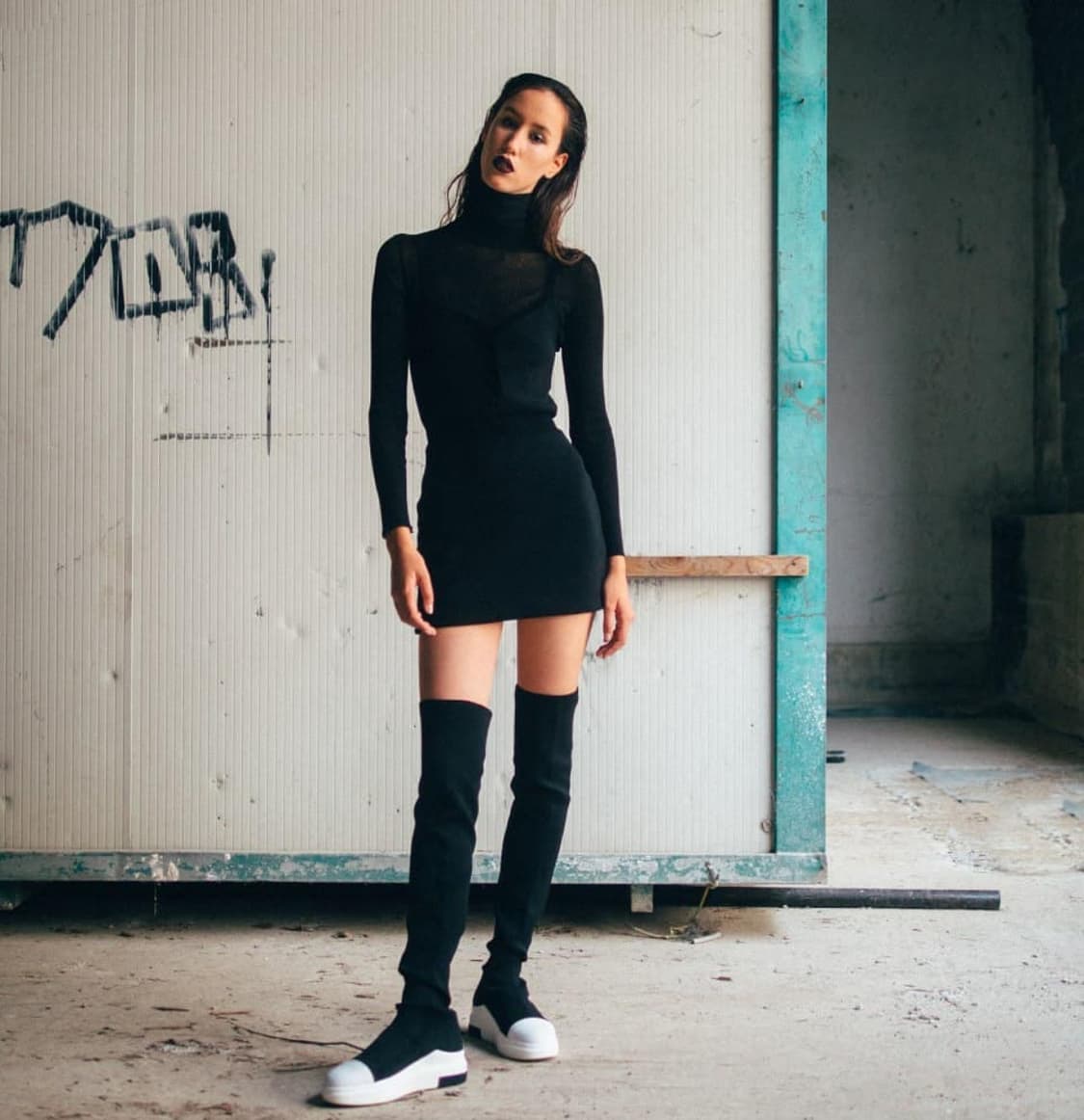 Cinzia araia 신지아 아리아 싸이하이 니트 삭스부츠 상품이미지1