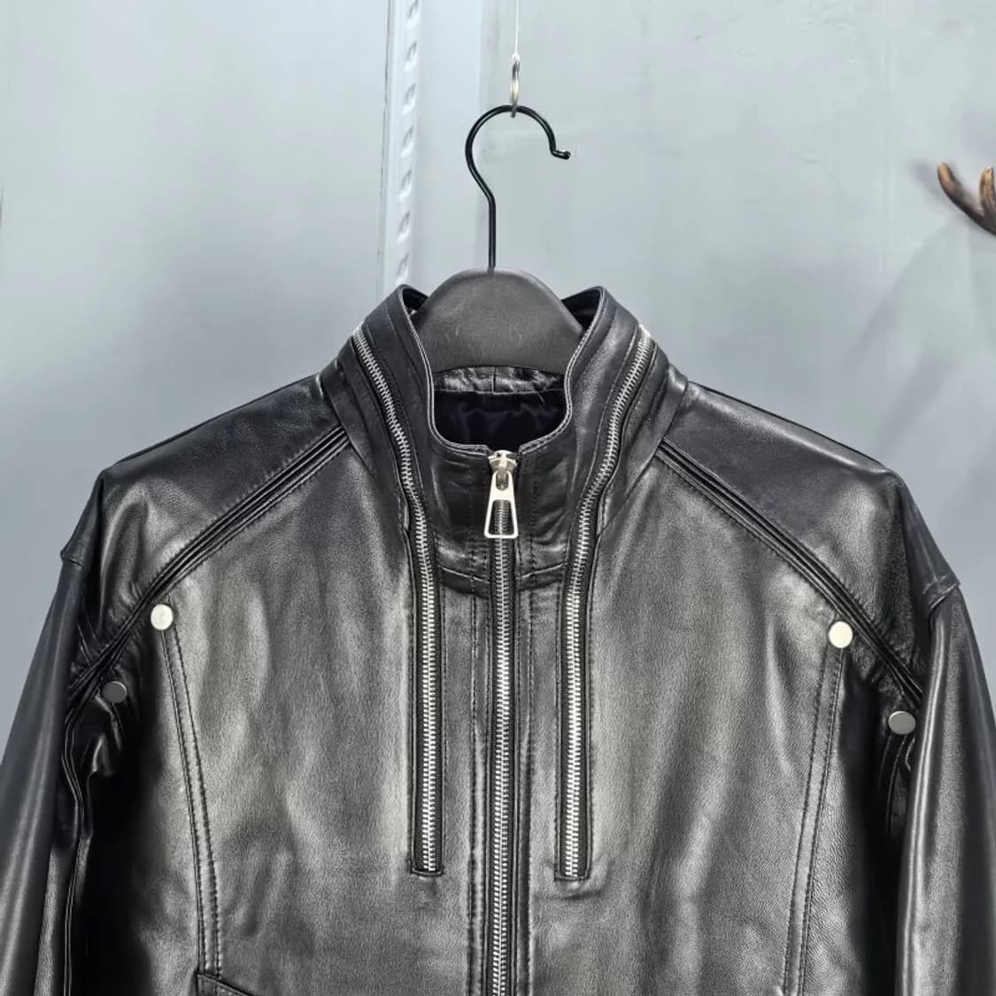 크롭 레더 집업 자켓 상품이미지3