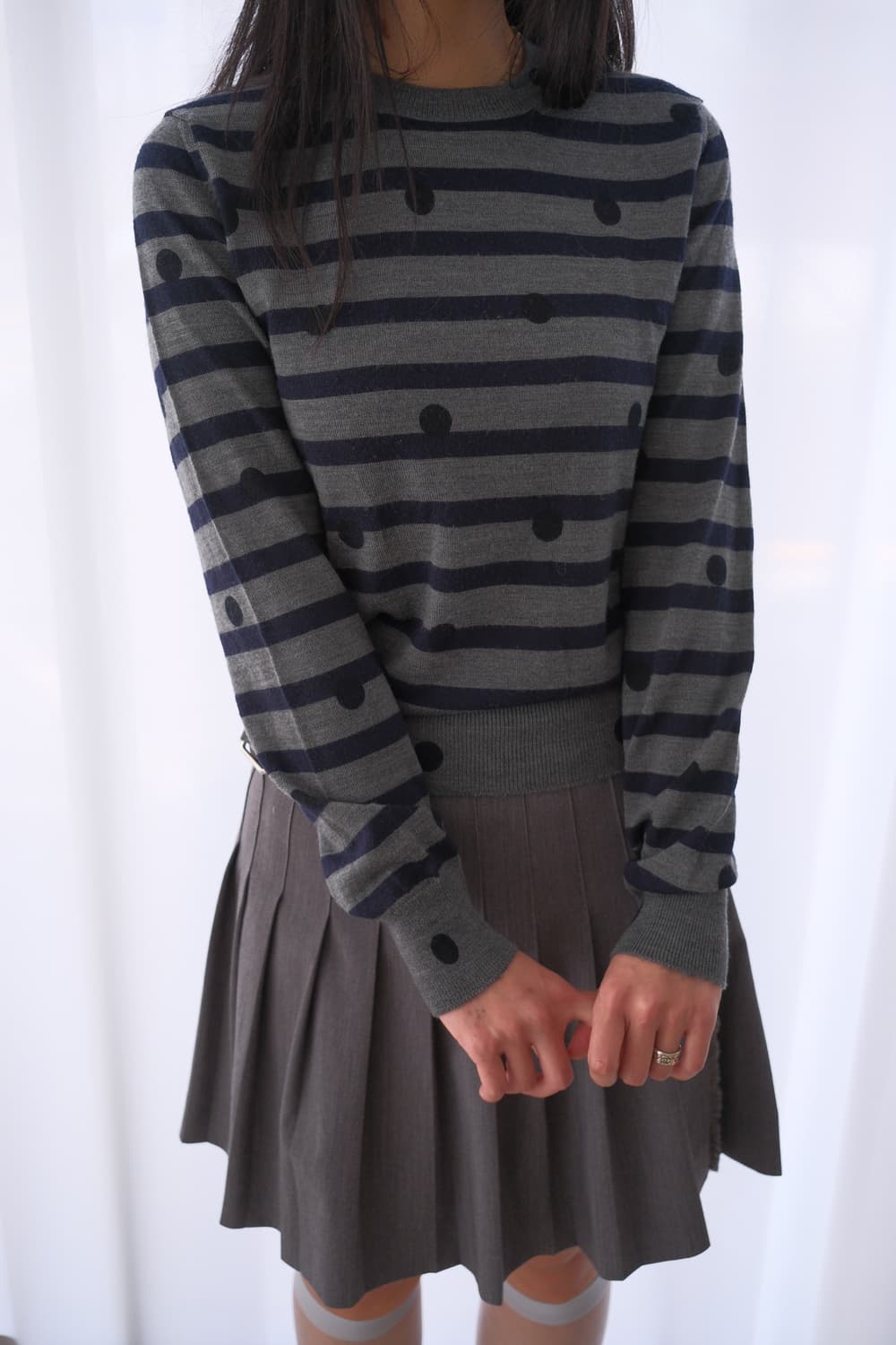 Stripe & dot knit top 상품이미지2
