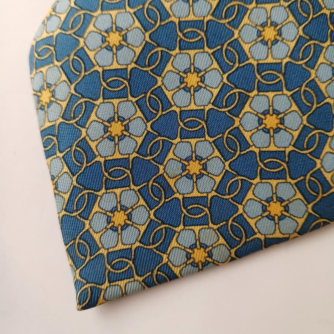 에르메스 실크 블루 플라워 패턴 넥타이 9.2cm A등급 A19135
 상품이미지9