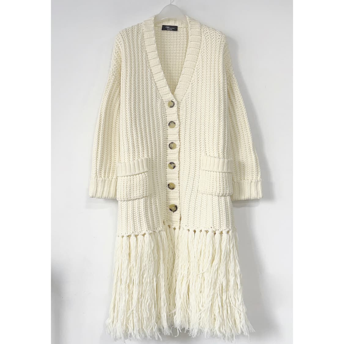 블루마린 프린지 울 니트 가디건 상품이미지2