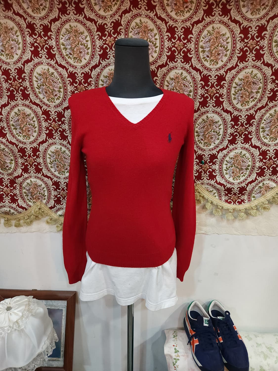 폴로 랄프로렌 울 캐시미어 혼방 브이넥 니트 상품이미지1