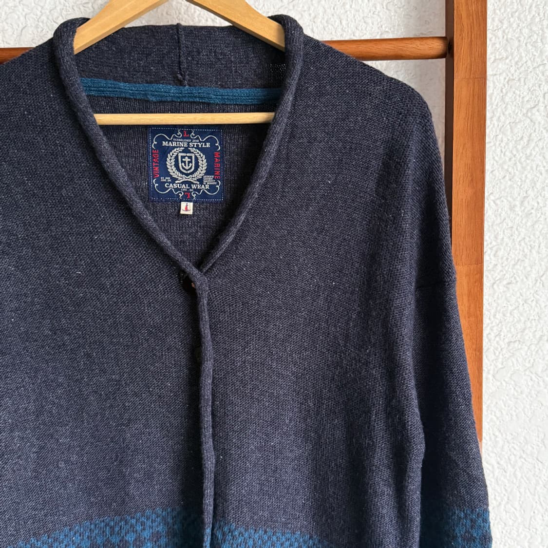 겨울 마을의 푸른 난로 가디건 상품이미지2