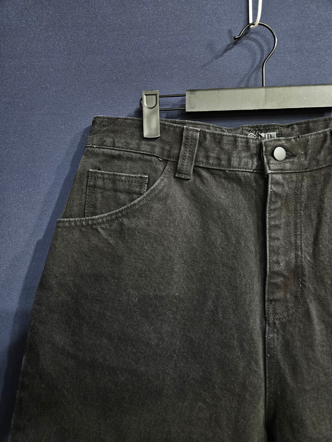 플라스틱 프로덕트 자수로고 블랙 남성 허리 32~33 데님 반바지 상품이미지4