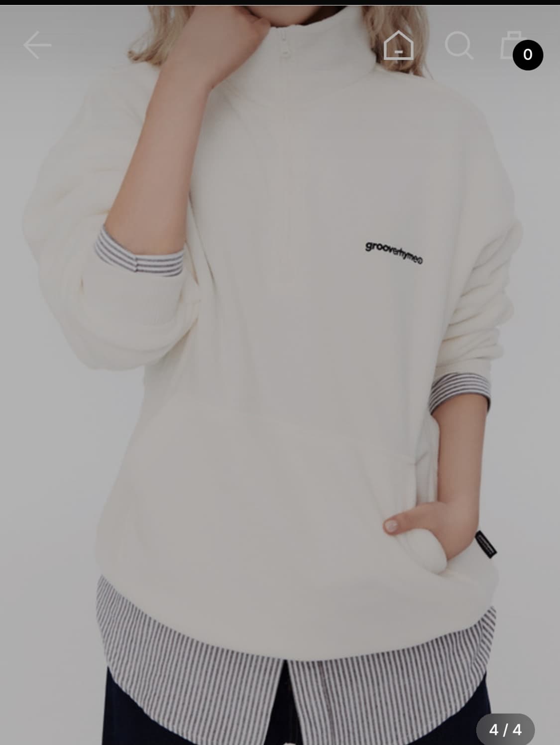 grooverhyme 하프집업 L 실측 120 로 낭낭하게 상품이미지10