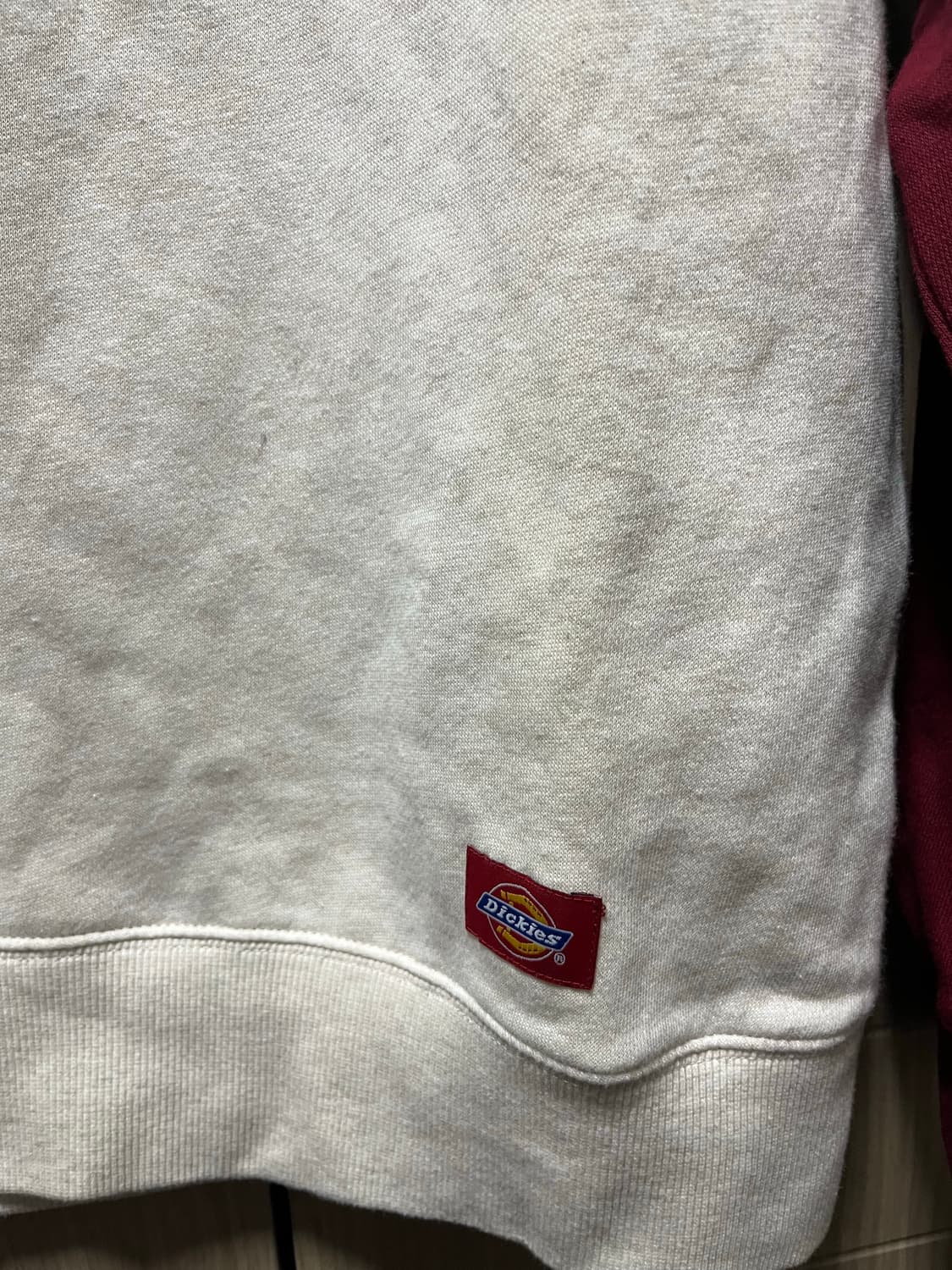 디키즈 빅로고 나그랑 맨투맨 버건디 아이보리 새상품 M 상품이미지4