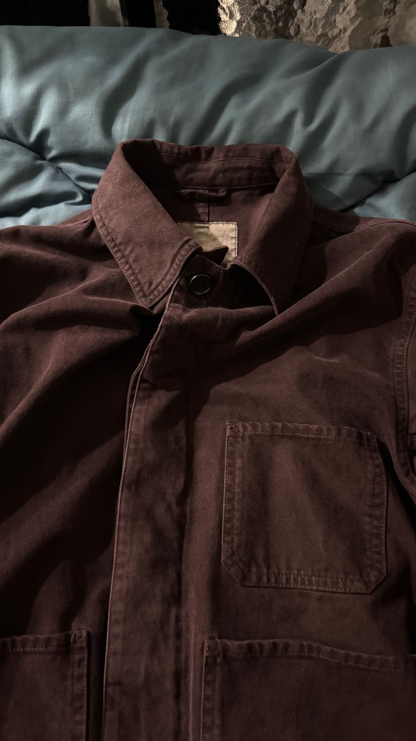 포터리 브러쉬드 코튼 워크 자켓 플럼 1사이즈 상품이미지2