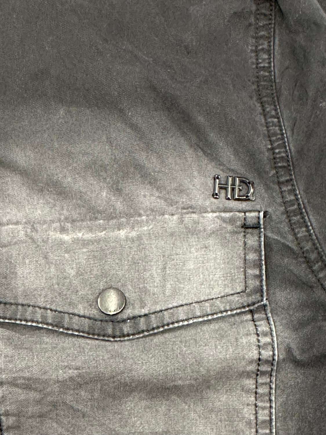 L)할리데이비슨 vintage 블랙 스톤 워싱 데님 긴팔셔츠 상품이미지2