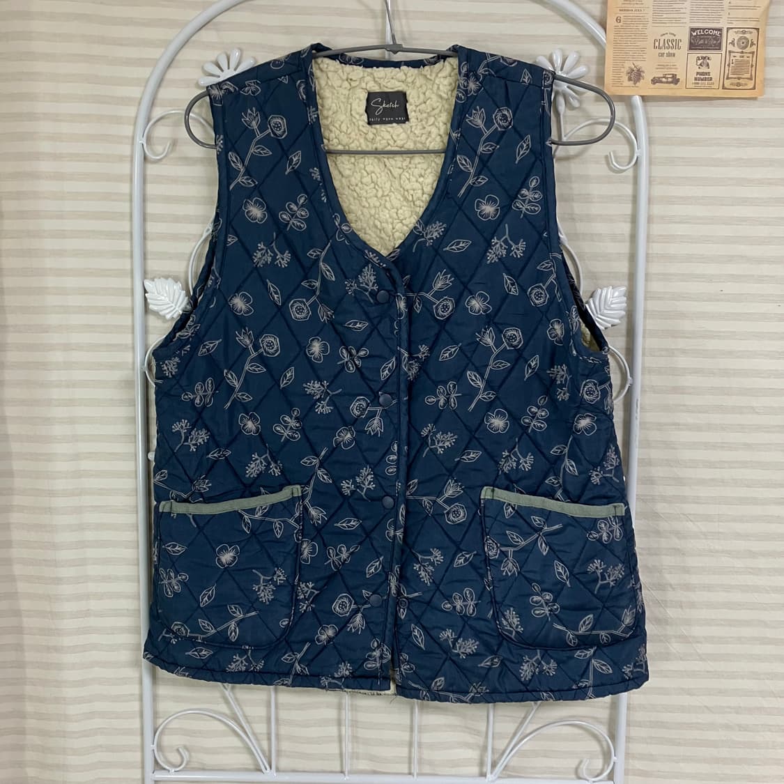 빈티지 블루 김장 조끼 904 y2k 스트릿 모리 갸루 일본빈티지 펑키  상품이미지1