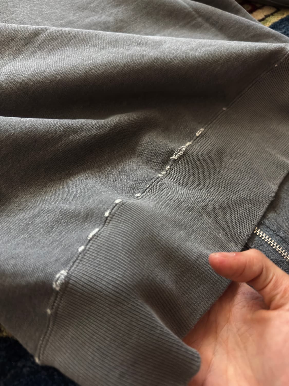 Two moon destroyed Dark gery Hood zip-up 상품이미지6