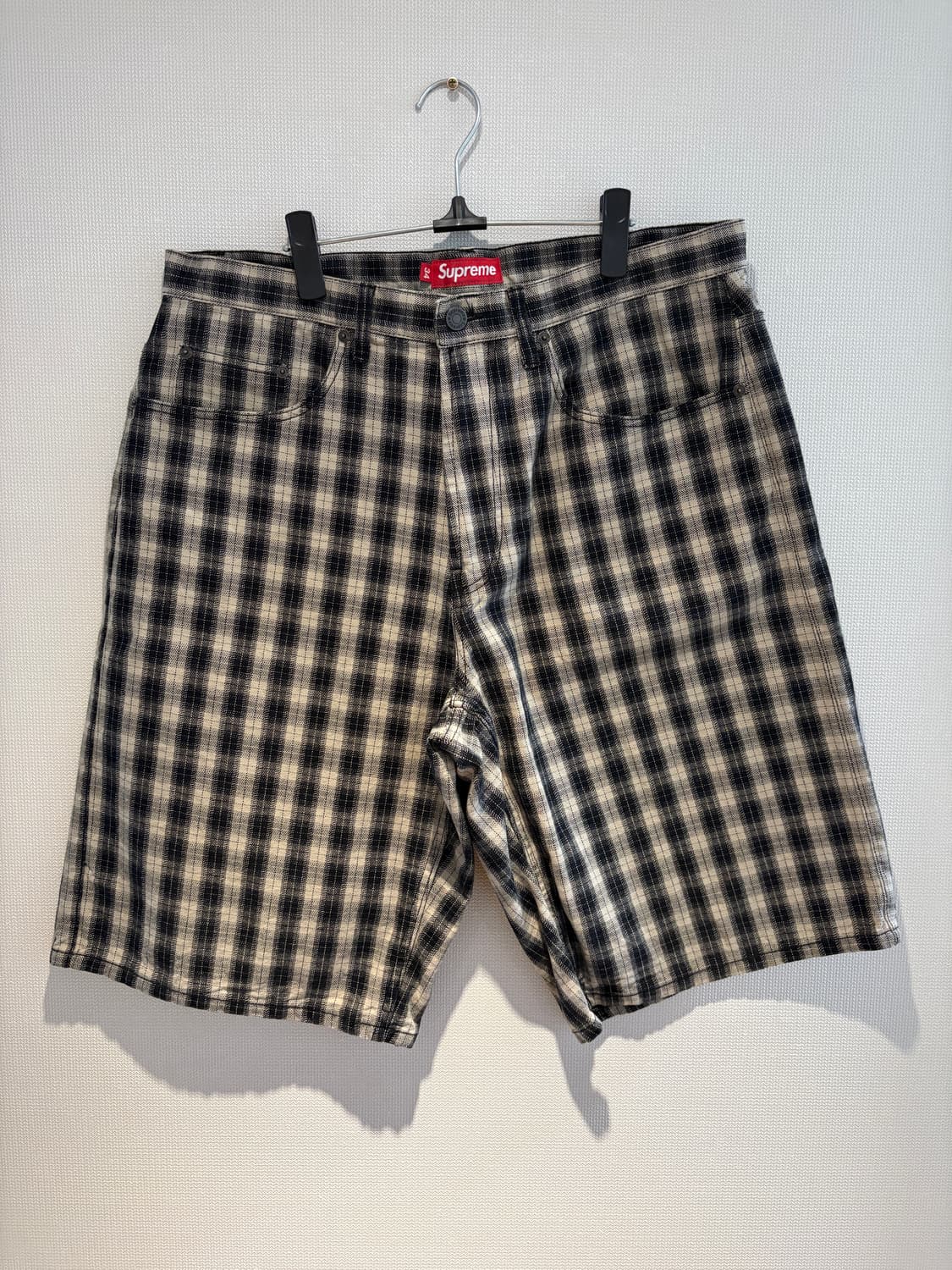 Supreme checker denim shorts 상품이미지1
