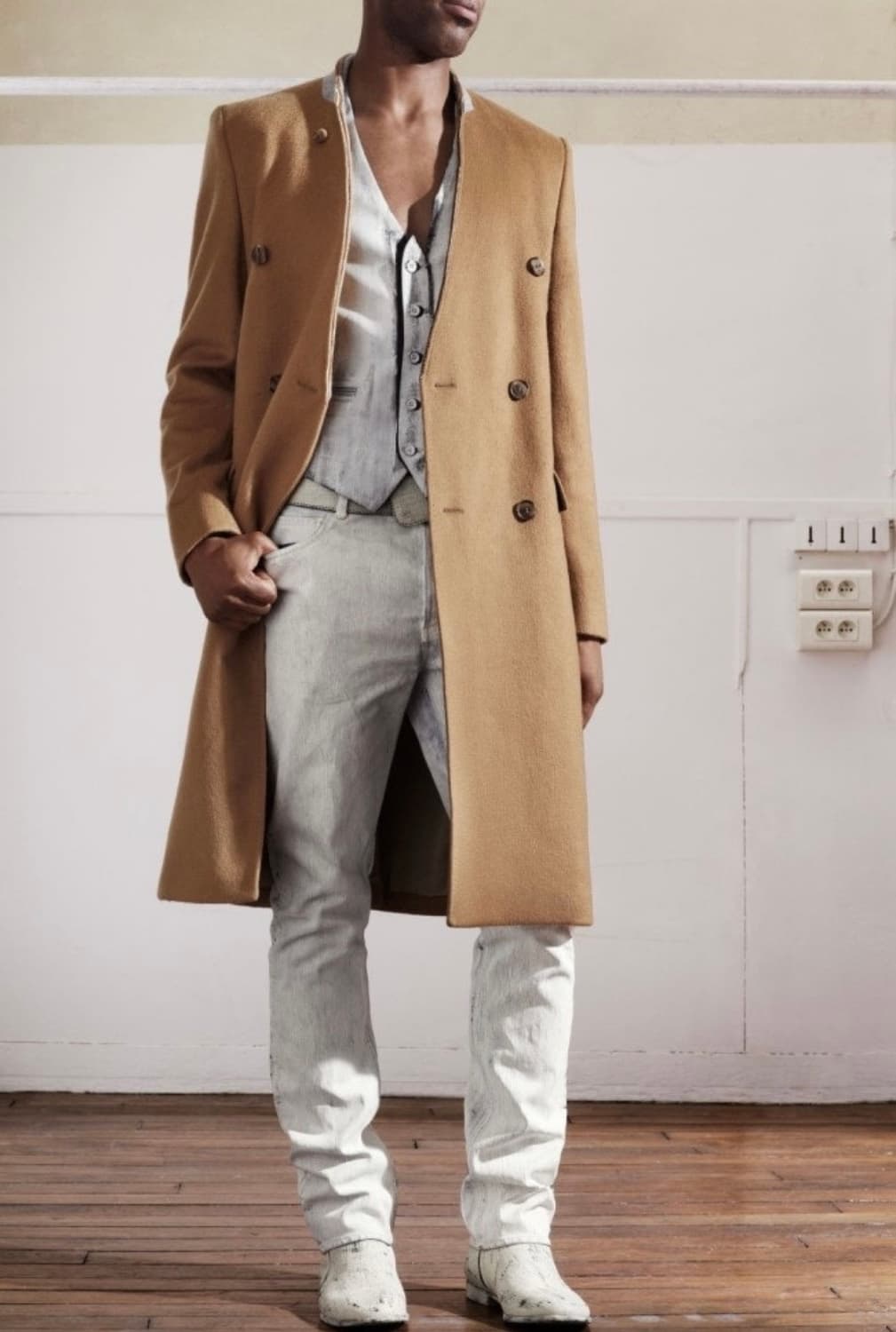 H&M x 마르지엘라 / 코트 / 카멜 / 사이즈 46 상품이미지4