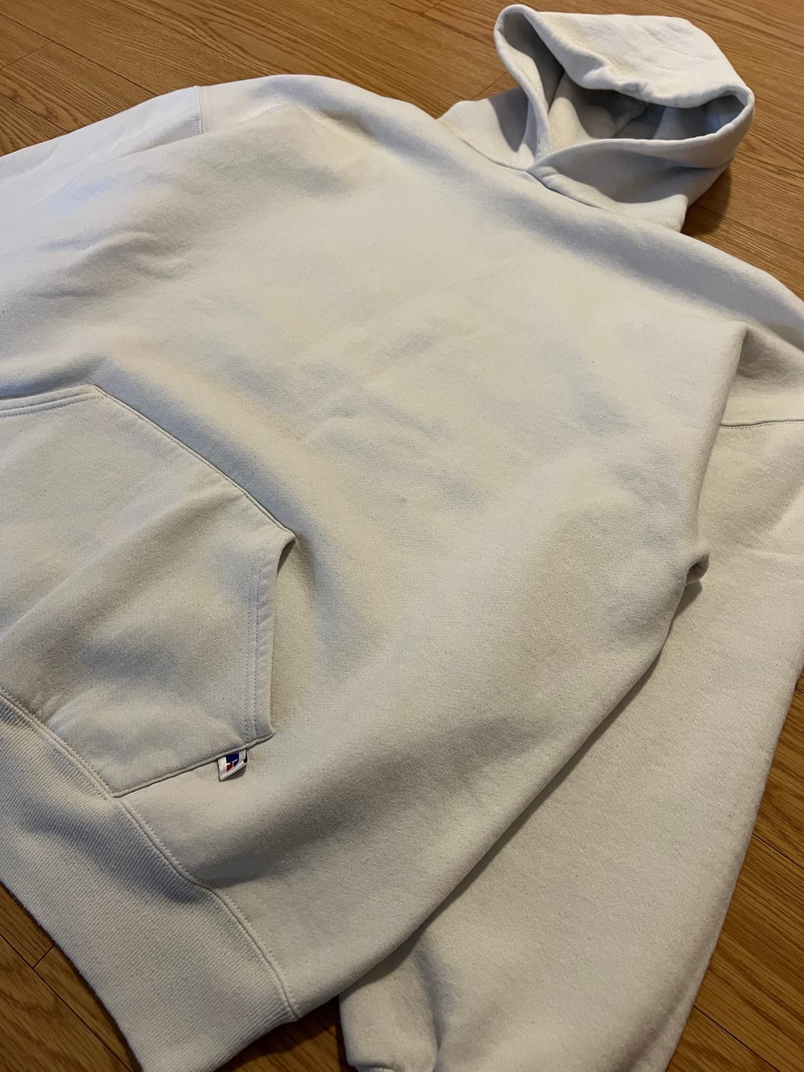 90s USA 러셀 빈티지 후드 화이트 XXL 상품이미지4