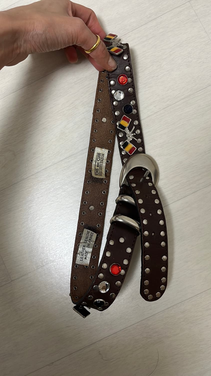 웨스턴 빈티지 스터드 아일렛 벨트 (프랑스) 상품이미지6