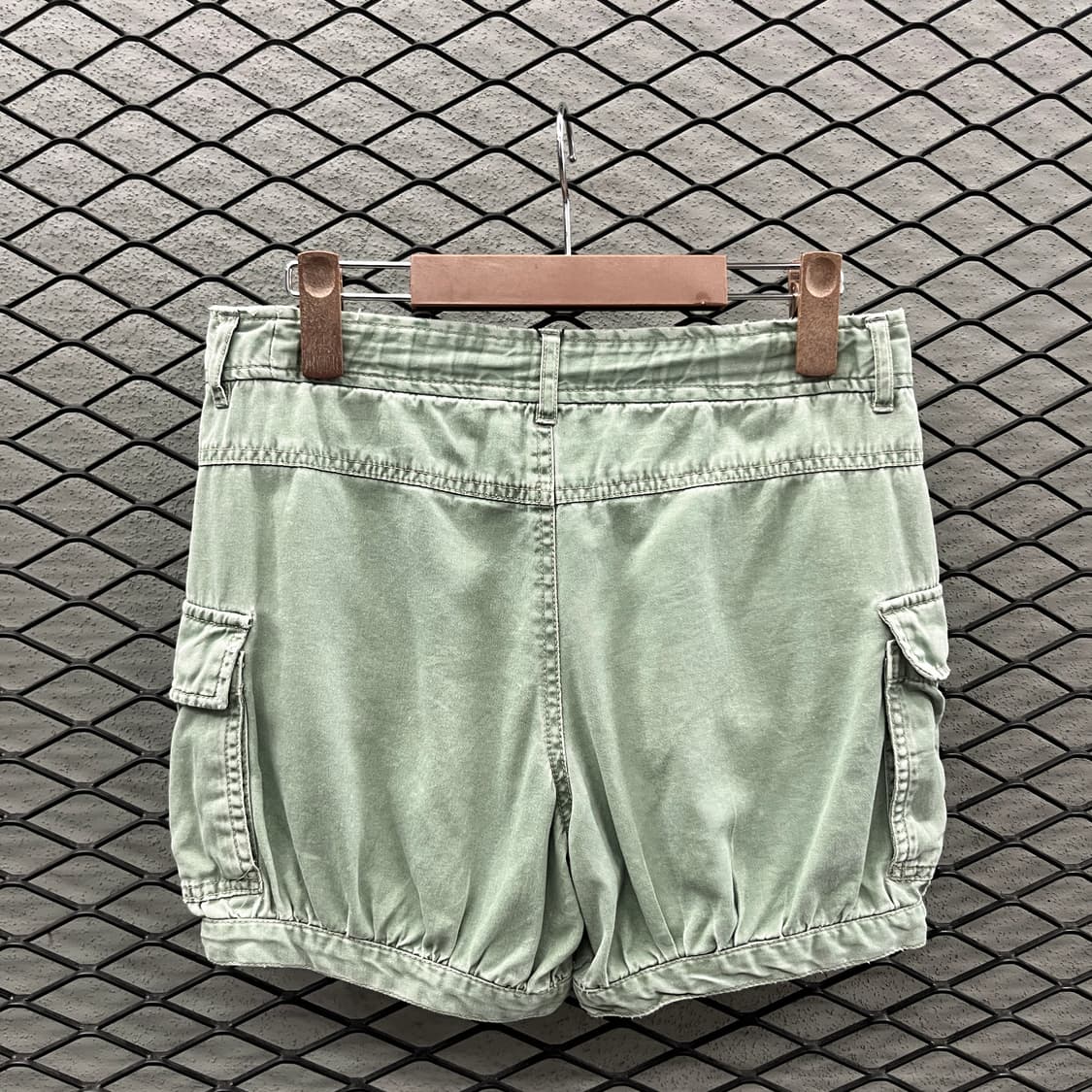 USA VINTAGE 숏 팬츠 연카키 펌킨 카고 핀턱 셔링 디테일 바지 상품이미지3