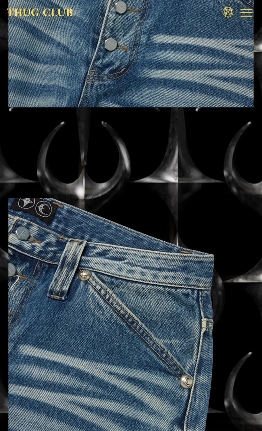 떠그클럽 샷건팬츠 (칸예 착용) 블루/블랙 -2사이즈- 새상품 상품이미지8